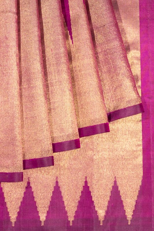 Kanchipuram Silk Big Temples Purple Saree