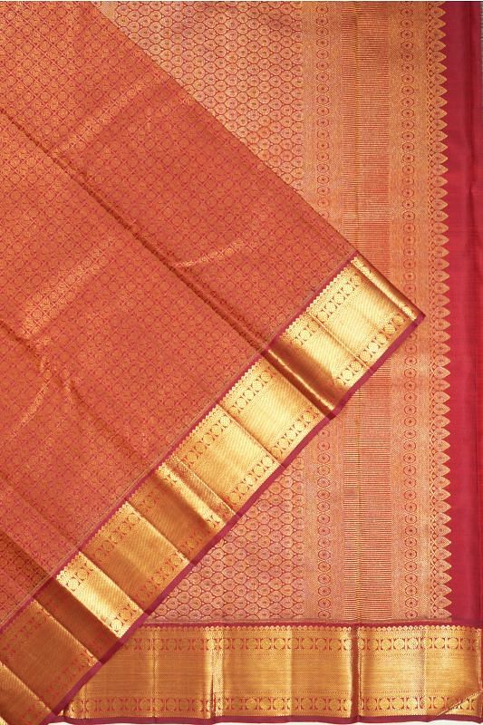 Kanchipuram Silk Brocade Maroon Saree