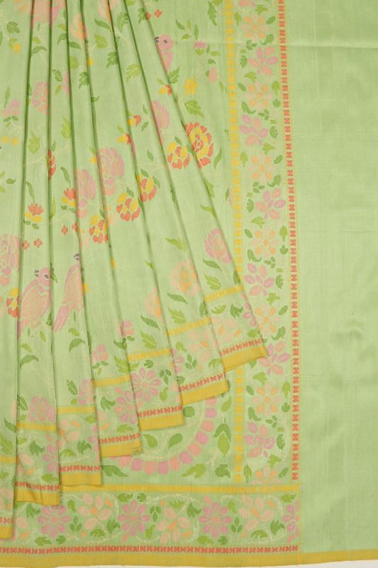 Banarasi Silk All Over Jamdani Pastel Green Saree