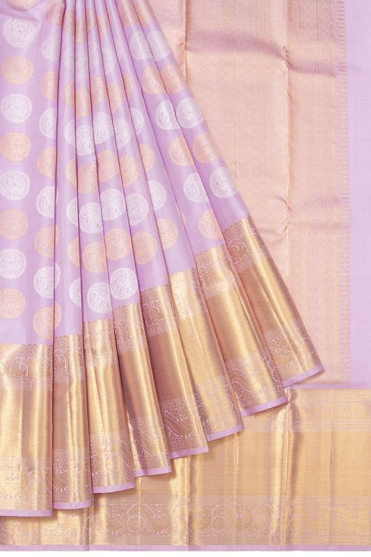 Kanchipuram Silk Butta Lavender Saree