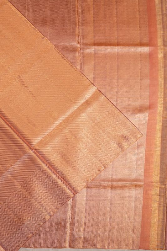 Kanchipuram Silk Tissue Brocade Pink Saree