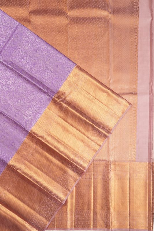 Kanchipuram Silk Brocade Lavender Saree