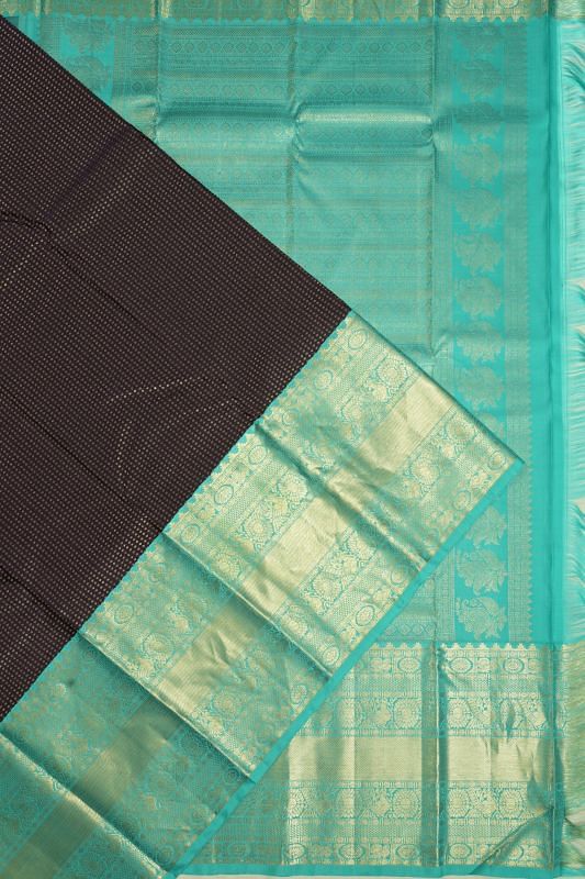 Kanchipuram Silk Brocade Black Saree