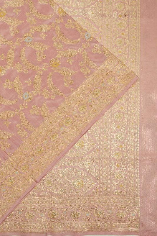 Banarasi Silk Kadwa Jaal Peach Saree