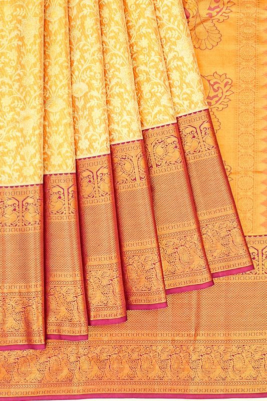 Taranga Kanchi Silk Tissue Brocade Gold Saree