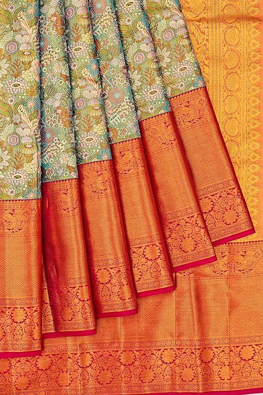 Taranga Kanchi Silk Tissue Brocade Sky Blue Saree