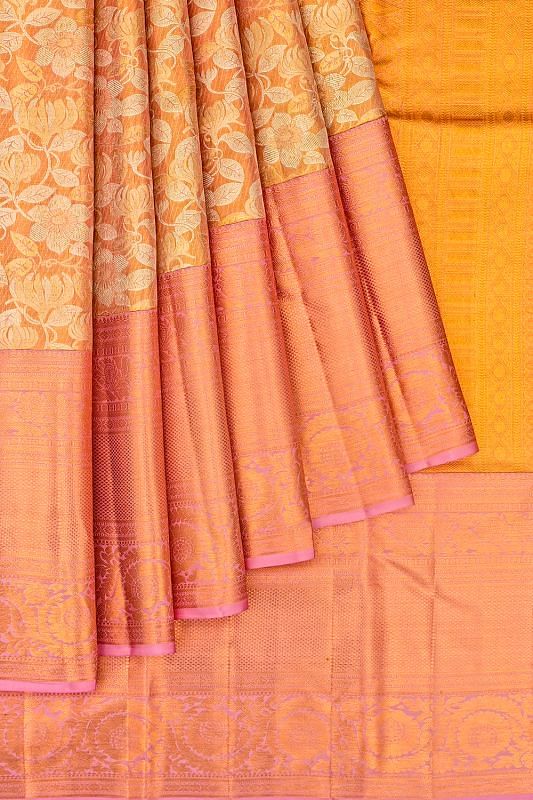 Taranga Kanchi Silk Tissue Brocade Pink Saree