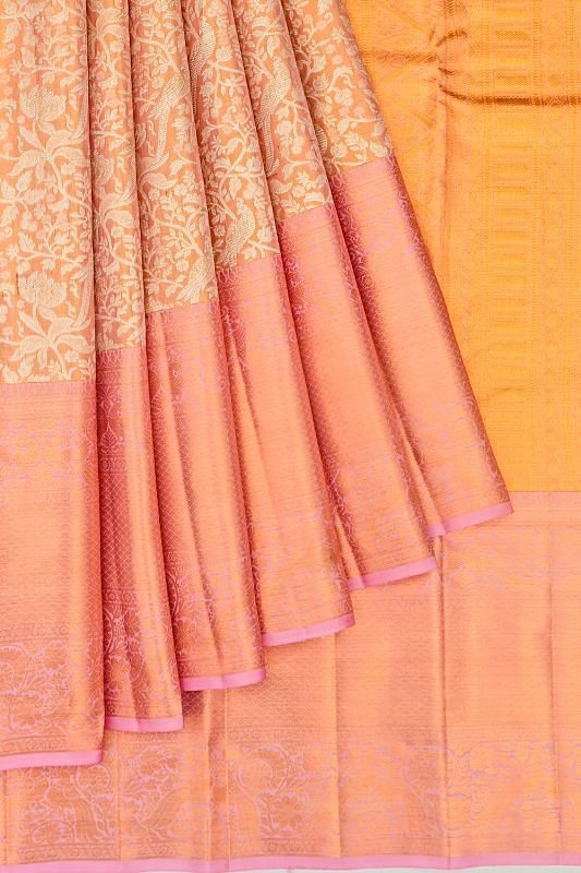 Taranga Kanchi Silk Tissue Brocade Pink Saree