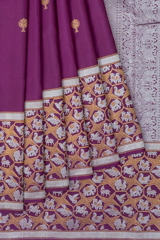 Kanchipuram Silk Butta Purple Saree