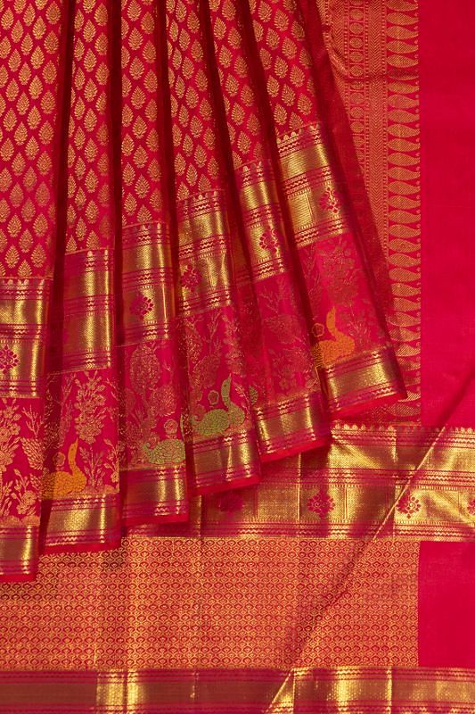 Kanchipuram Silk Brocade Pink Saree