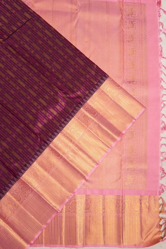 Kanchipuram Silk Brocade Purple Saree