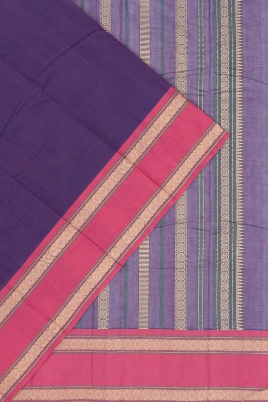 Chettinad Cotton Butta Violet Saree