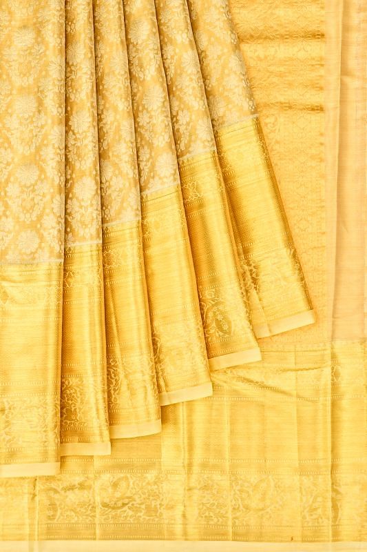 Taranga Kanchi Silk Tissue Brocade Gold Saree