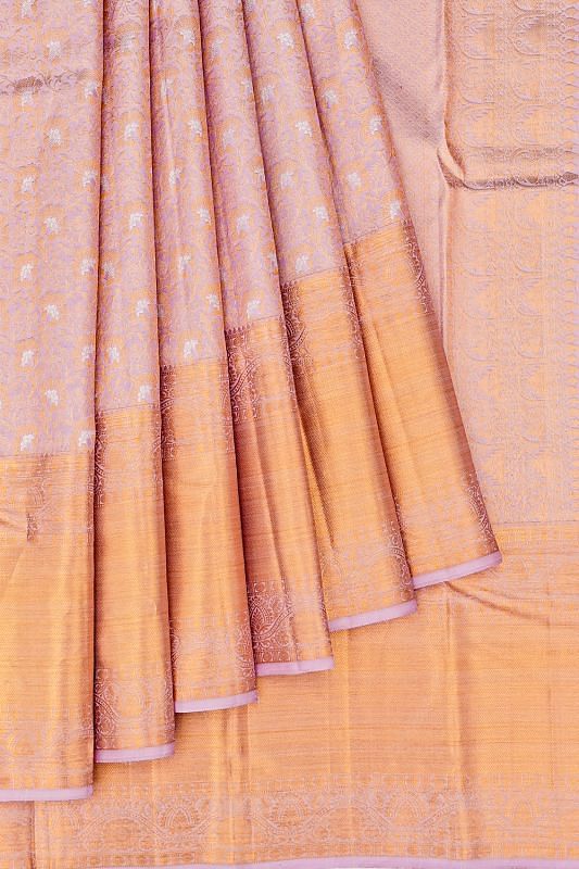 Kanchipuram Silk Brocade Lavender Saree