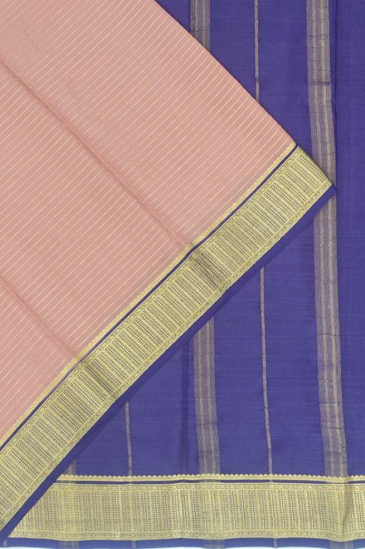 Mysore Silk Horizontal Lines Snuff Saree