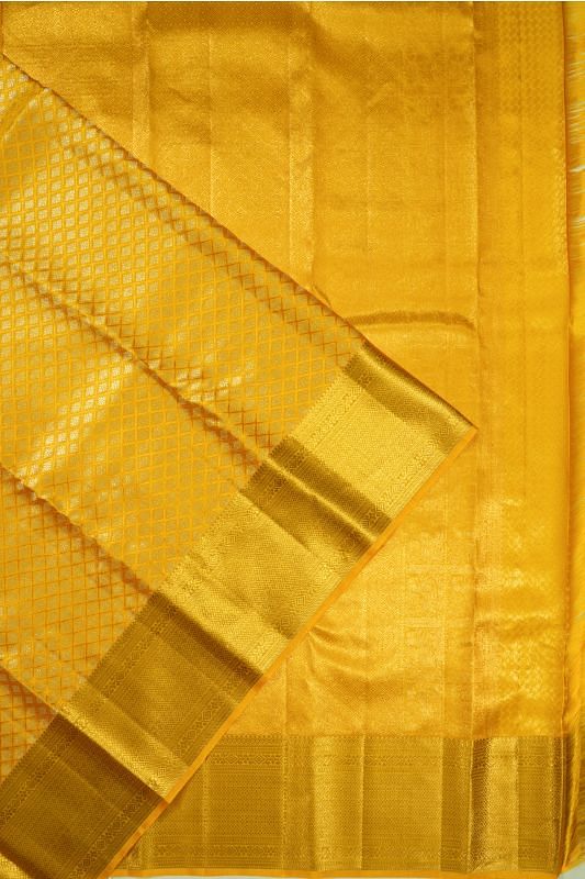 Kanchipuram Silk Brocade Gold Saree