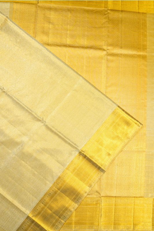 Kanchipuram Silk Tissue Brocade Gold Saree