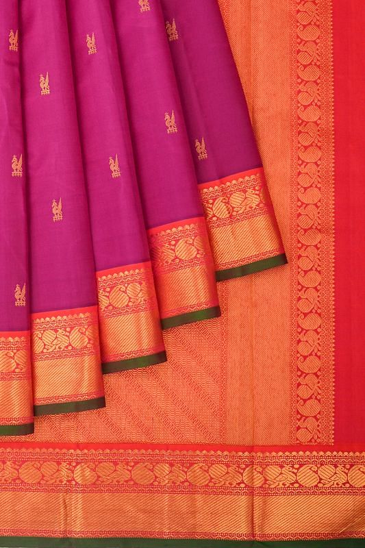 Classic Kanchipuram Silk Butta Purple Saree