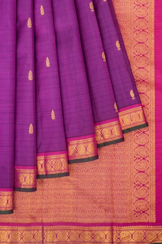 Classic Kanchipuram Silk Butta Violet Saree