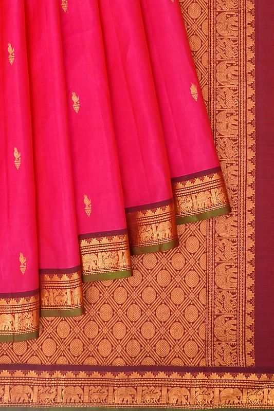 Classic Kanchipuram Silk Butta Pink Saree