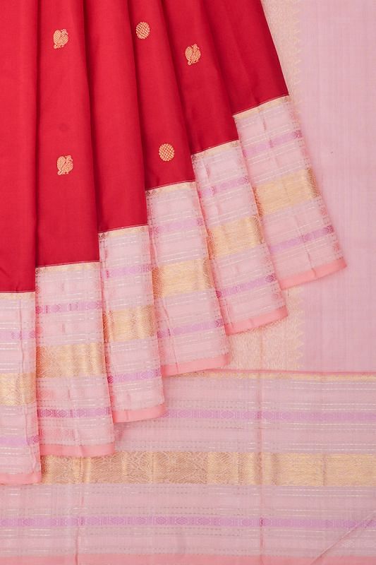 Kanchipuram Silk Butta Red Saree