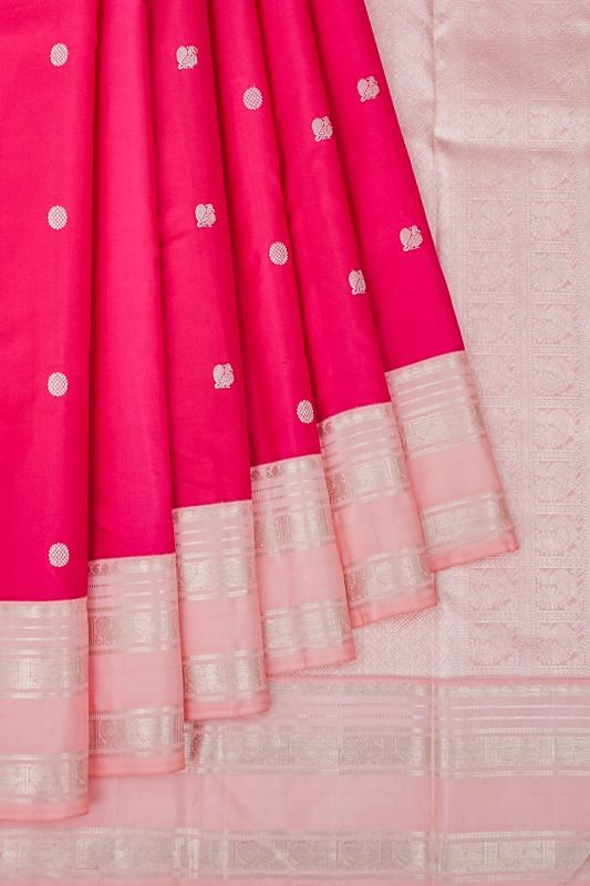 Classic Kanchipuram Silk Butta Rani Pink Saree