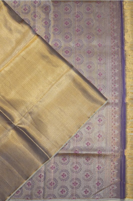 Kanchipuram Silk Tissue Brocade Gold Saree