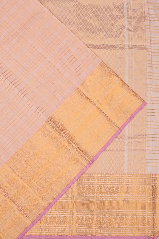 Coimbatore Soft Silk Checks Peach Saree