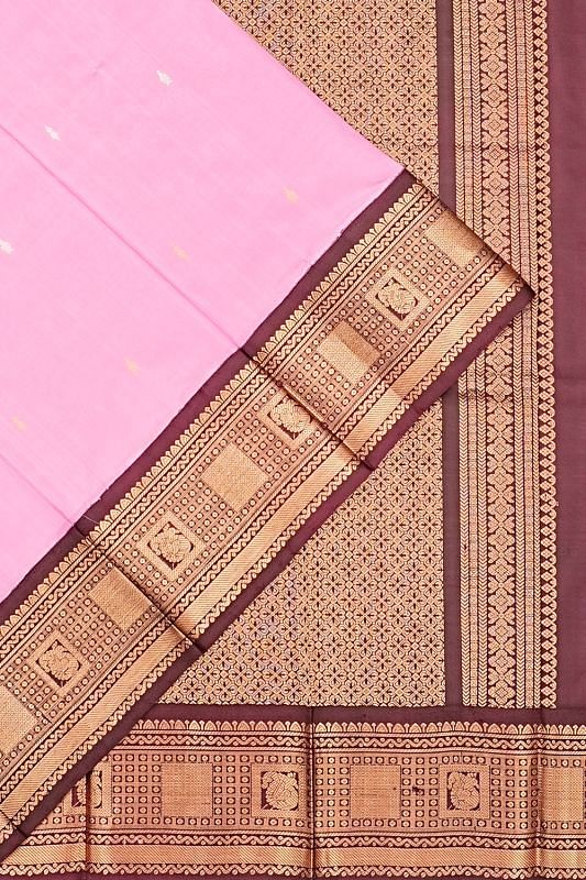 Kuppadam Cotton Silk Butta Baby Pink Saree