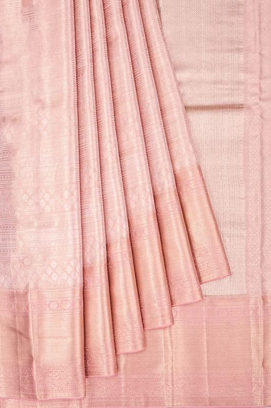 Taranga Kanchi Silk TIssue Brocade Peach Saree