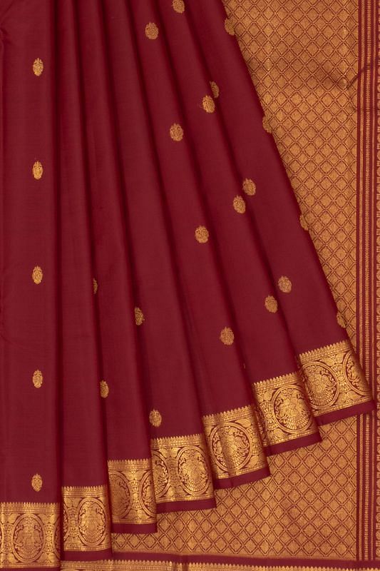 Classic Kanchipuram Silk Butta Maroon Saree