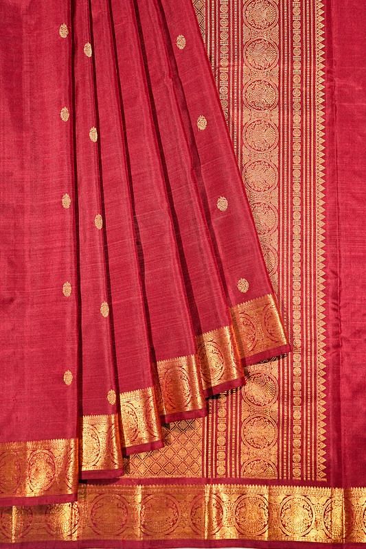 Classic Kanchipuram Silk Butta Maroon Saree