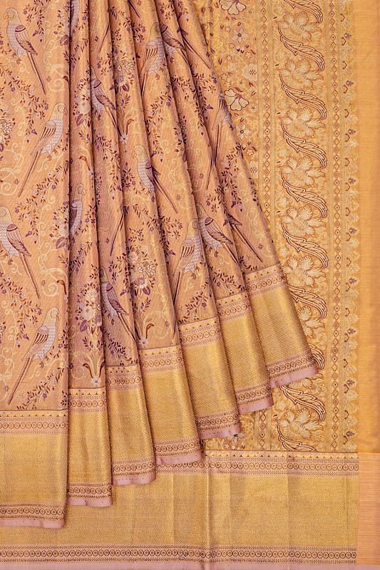 Kanchipuram Silk Brocade Lavender Saree