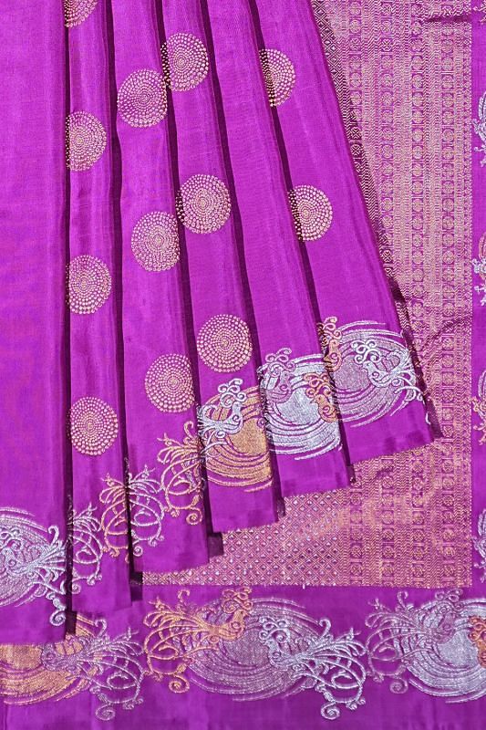 Kanchipuram Silk Butta Purple Saree