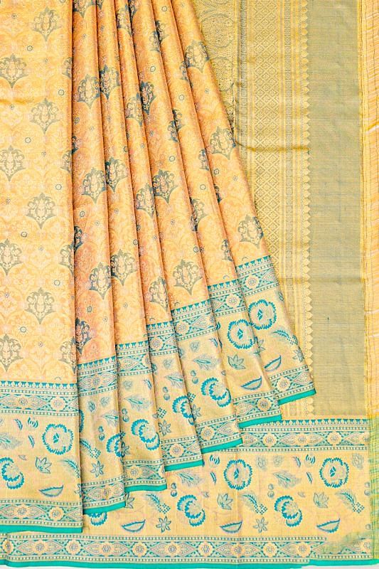 Kanchipuram Silk Brocade Gold Saree