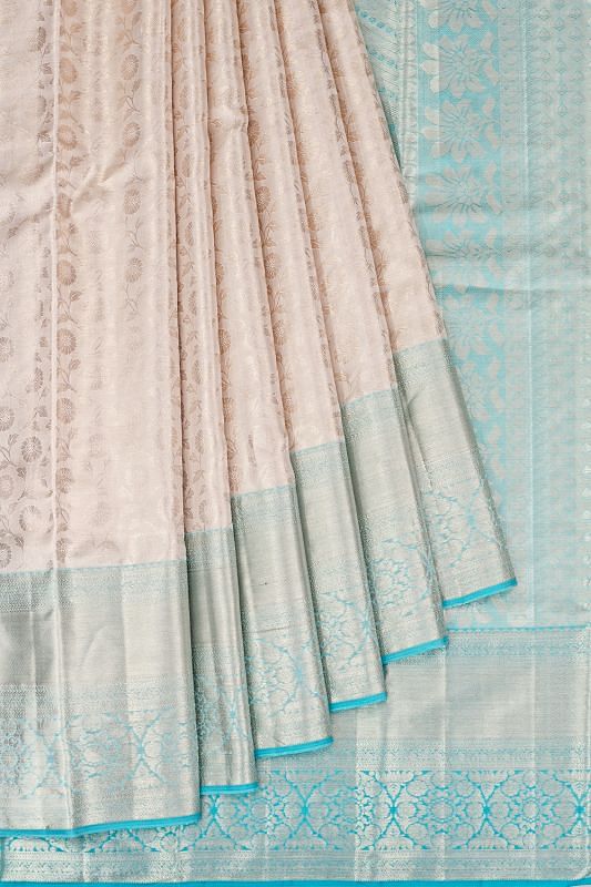 Taranga Kanchi Silk Tissue Jaal Silver Saree