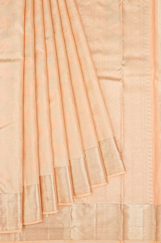 Taranga Kanchi Silk Tissue Butta Peach Saree