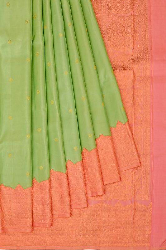 Taranga Kanchi Silk Butta Pastel Green Saree