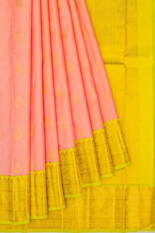 Taranga Kanchi Silk Butta Peach Saree