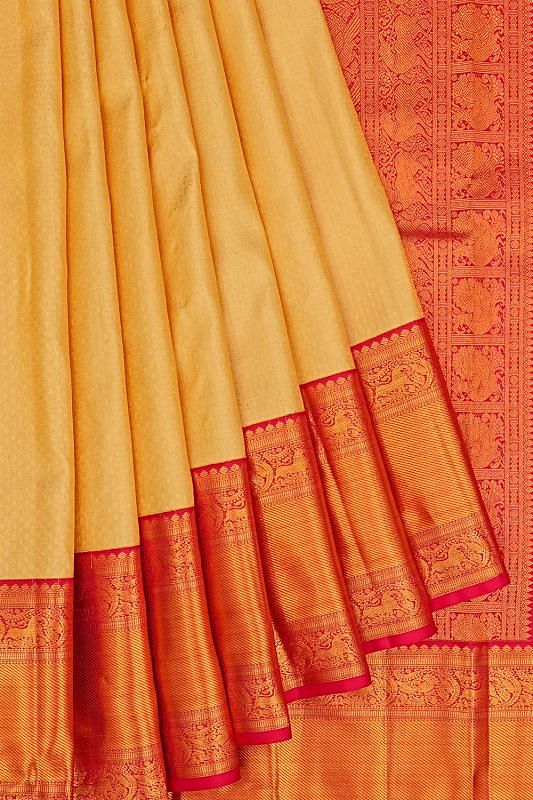 Kanchipuram Silk Brocade Cream Saree