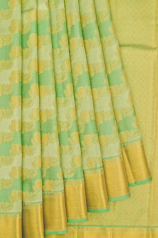 Kanchipuram Silk Jaal Green Saree