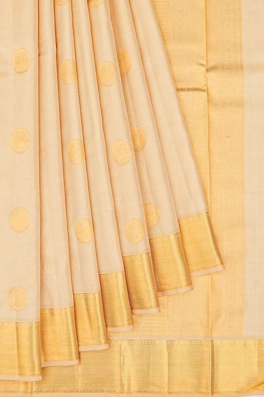 Taranga Kanchi Silk Brocade And Butta Cream Saree