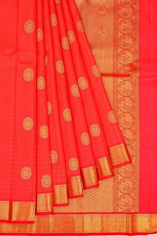 Taranga Kanchi Silk Jacuqard And Butta Redish Pink Saree