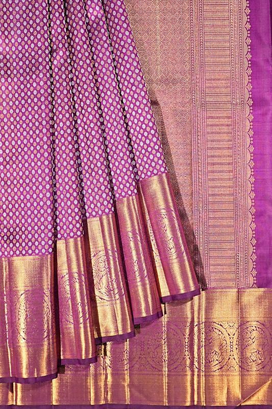 Kanchipuram Silk Brocade Purple Saree