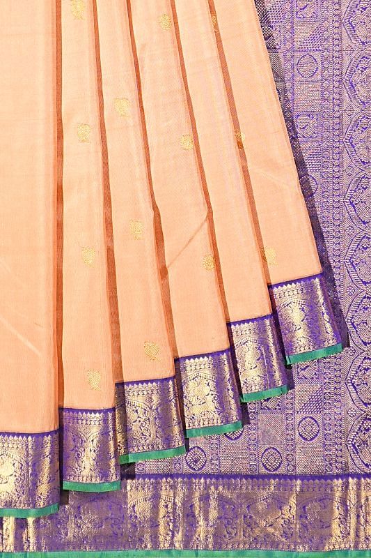 Kanchipuram Silk Butta Beige Saree