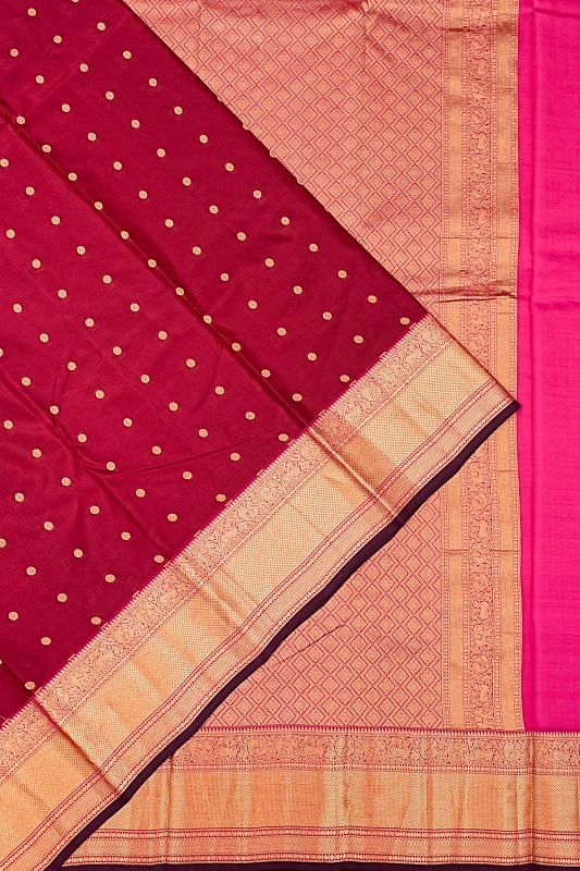 Taranga Kanchi Silk Butta Maroon Saree