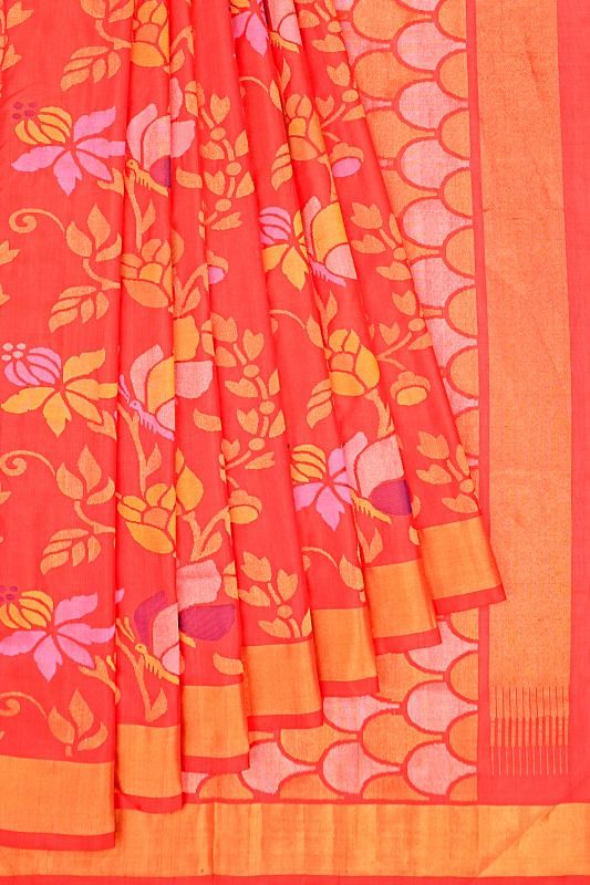 Uppada Silk All Over Jamdani Red Saree