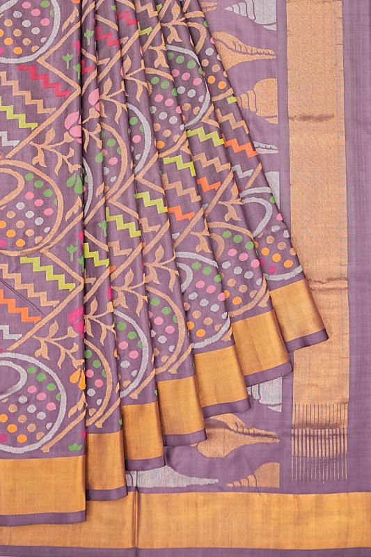 Uppada Silk All Over Jamdani Lilac Saree