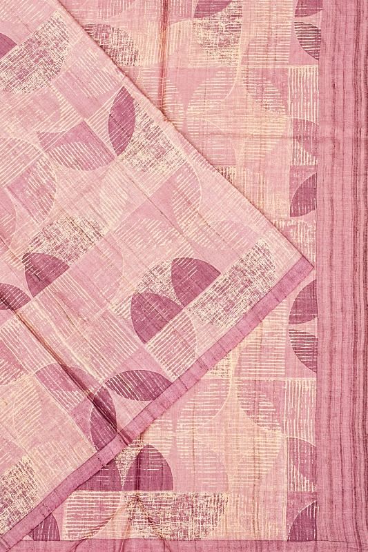 Tussar Batik Printed Lavender Saree