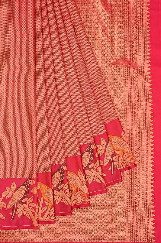 Kanchipuram Silk Brocade Pink Saree